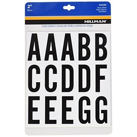 Hillman 842282 Pack Adhesive Letters, 2-Inch, Black/White