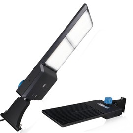 150 Watt LED Revati Series Shoebox Light - Wattage Selectable 150/100/80W - 19,763 Lumen - Color Selectable 30K/40K/50K - Arm Mount/Direct Mount - With Photocell and Bypass Cap - Black Housing