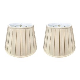 Royal Designs, Inc. Empire English Pleat Round Basic Lamp Shade, BS-724-14BG-2, Beige, 10 x 14.5 x 10, Set of 2