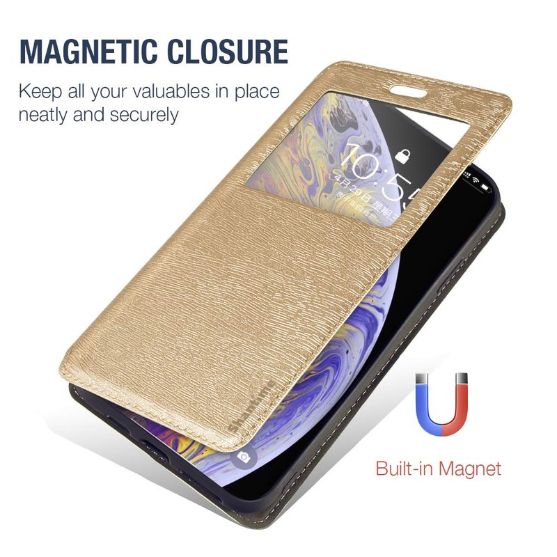 Shantime Viewable Window Leather Flip Case Compatible with AGM H5,
