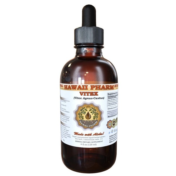 HawaiiPharm Vitex Liquid Extract, Organic Vitex (Vitex Agnus-Castus) Tincture, Herbal Supplement, Made in USA, 2 fl.oz