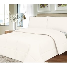 Sweet Home Collection Down Alternative Polyester Comforter Box Stitch Microfiber Bedding - Full, White