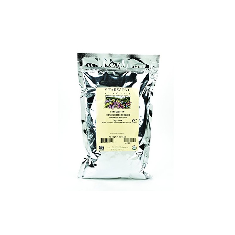 Starwest Botanicals Organic Coriander Seed, 1 Pound