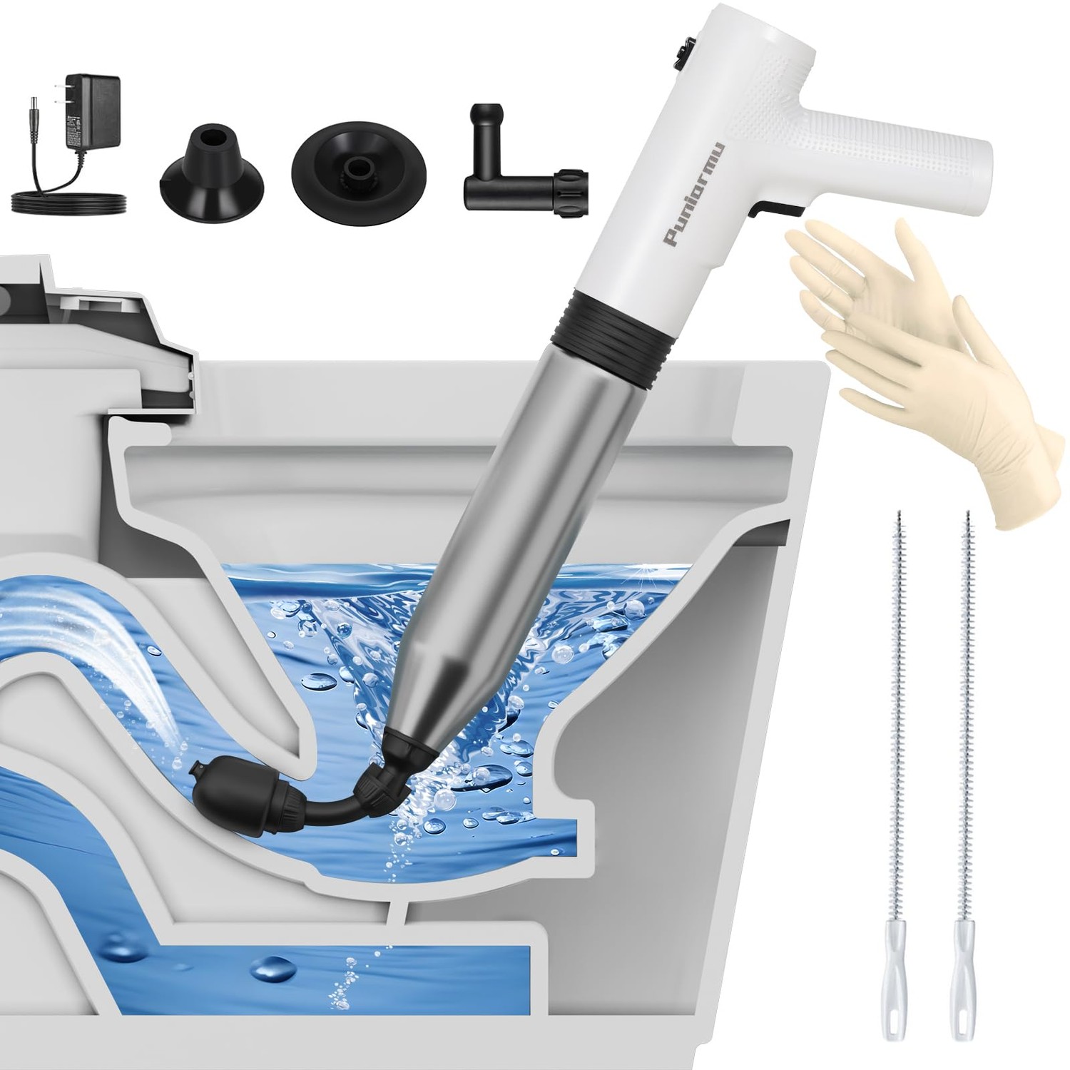 Electric Toilet Plunger,Unclog In One Shot,Remover For Bathroom,Kitchen ...