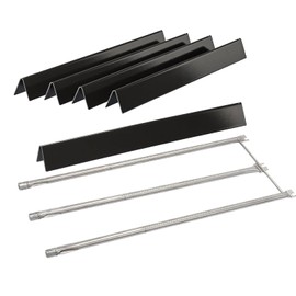Leship 24.5" Flavorizer Bars & 34" Burner Tube Set Replace for Weber 7539 67722, Genesis 300 Series Genesis E-310 E-320 E-330 S310 S320 Grill with Side-Mounted Control