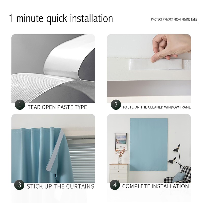 Self Adhesive Curtains, Black Out Shade for Window, Blackout Fabric
