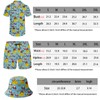Mens 2 Piece Hawaiian Shirt Set Outfit and Compression Liner