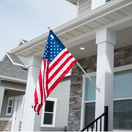 Valley Forge, American Flag, Aluminum Bracket White Powder Coated, 2-Position Pole Holder