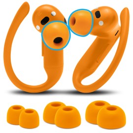 WC TipZ Powerbeats Pro 2 – Memory Foam Ear Tips Compatible with Beats Powerbeats Pro 2 by Wicked Cushions | Enhanced Comfort, Secure Fit & Noise Isolation | Orange