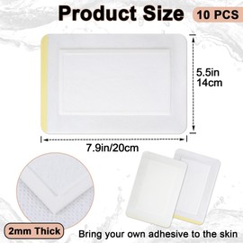 Joez Wonderful 10 Pcs Disposable Castor Oil Pack Wrap, Belly Button Patches, Self-Adhesive Castor Oil Patches, Non-Woven Fabrics Wraps Pack Covers - White