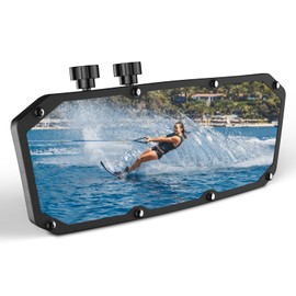 Esploratori Boat Rear View Mirror,Universal 4"x11" Marine Mirror Accessories and Lock Konb,Wide-angle Convex Boat Fit for Pontoon Boat Floating Bridge Boat Sports Crew Surfing