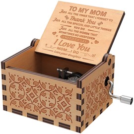 Bolunlun You are My Sunshine Music Box, Daughter Gift for mom, Wood Laser Engraving Vintage Music Box, Mother's Day, Birthday/Christmas Best Gift (Daughter to mom)