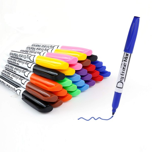 Volcanics Skinny Dry Erase Markers Bulk Fine Tip for Kids