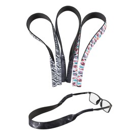 kwmobile 3 x Neoprene Glasses Strap Black Yellow Green – Sunglasses Strap – Glasses Strap Sport – for Men and Women – Soft Glasses Strap, White Black Green