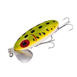 Arbogast Jitterbug Topwater Bass Fishing Lure - Excellent for Night Fishing, Wounded Frog, G630 (2 in, 1/4 oz)