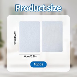 Auzly 10-Pack Rug Gripper Tape | Double Sided Anti-Slip Carpet Tape | Washable Reusable Rug Pad for Hardwood & Tile Floors | Secure Floor Mats & Carpets | Home Décor Essential (White)