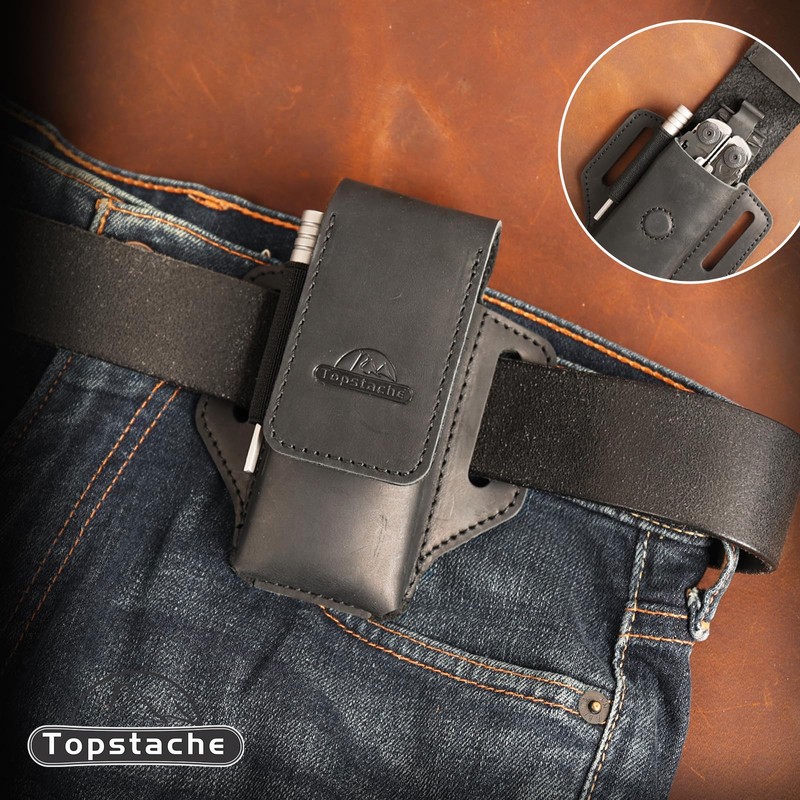 Topstache Leather Multitool Sheath for Belt - Leather Multitool Holder