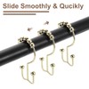 sourcing map 12Pcs Shower Curtain Hooks, Metal Double Glide Shower