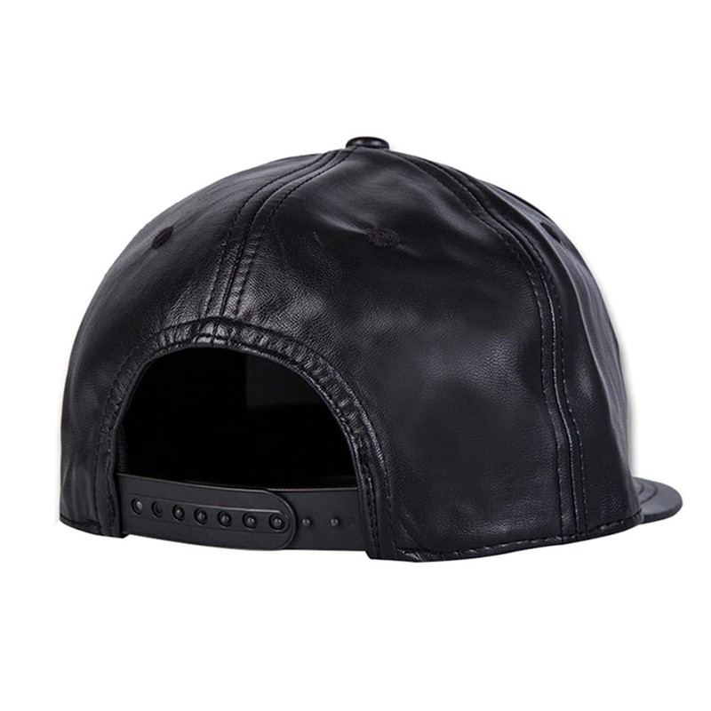 FREEBIRD99 Faux Leather Flat Bill Brim Hip Hop Baseball Cap