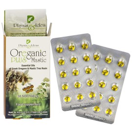 Oreganic Plus Mastic - Oregano Essential Oil Capsules & Chios Mastic Gum Oil - Wild Oregano Softgels Organic - Immune Booster and Intestinal Support - Non-GMO - 30 Count Blister