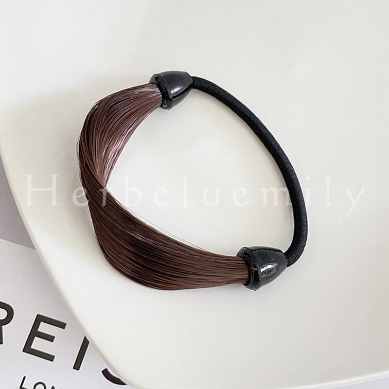Herbeluemily Hair Rubber Black Hair Pony Set of 2 Simple