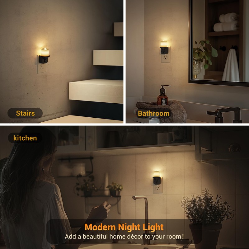 JandCase Flameless Candle Night Light, 2 Pack Night Lights Plug