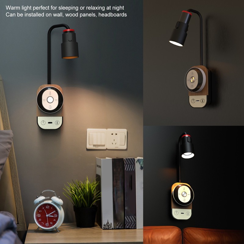 LED Reading Light Black Eye Protection LED Rechargeable Remote Control