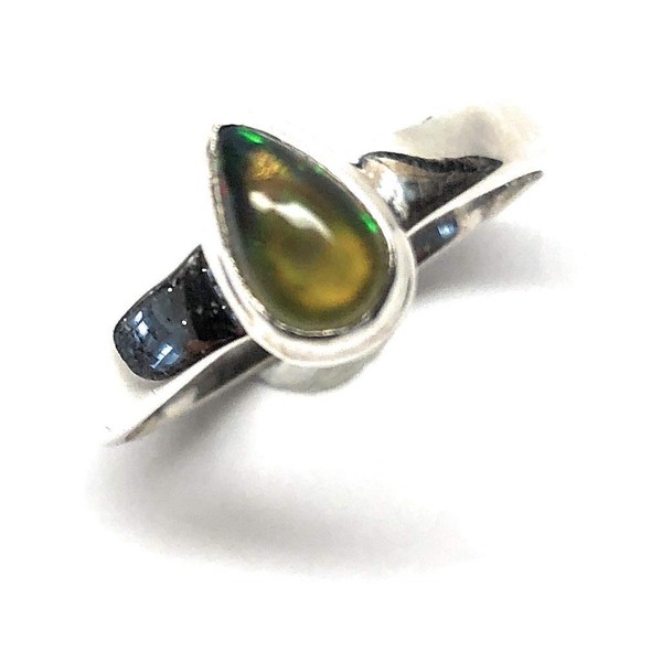 Genuine Chalama Black Opal 925 Solid Sterling Silver Engagement Ring