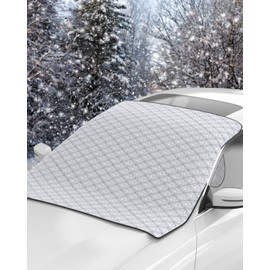 E-SMARTER Car Windscreen Cover, 4 Layers Thickened Windscreen Covers Frost, 140x97cm Waterproof, Windproof, Car Screen Cover with Anti-Theft Flaps, Car Window Cover for Most Cars, for All Seasons