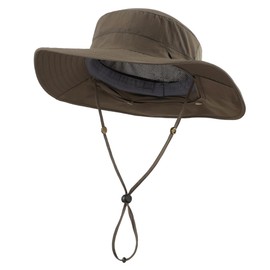 Magracy Unisex UPF 50+ Wide Brim Sun Hat with Neck Flap Breathable Adjustable Safari Hat for Outdoor Fishing Hiking Army Green