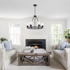 OTeedo 6-Light Farmhouse Wagon Wheel Chandeliers for Dining Room,24" Black