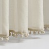 Treatmentex Sheer Curtains 95in Bedroom Decorative Pompom Trimmed Voile for