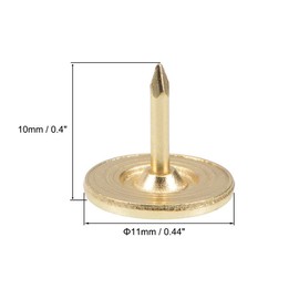 TA-VIGOR 150Pcs Heavy Duty Flat Head Push Pins, Decorative Thumb Tacks for Wall, Furniture Cork Board & Bulletin Board – 11mm x 10mm Upholstery Tacks for Home Office & DIY Use, Gold