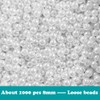 Abalorio de perlas blancas de 8 mm, 1000 piezas, redondas,