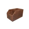 Cheung s FP-3763 Wooden Organizational Box with 2 Storage Compartments and Label Slot
