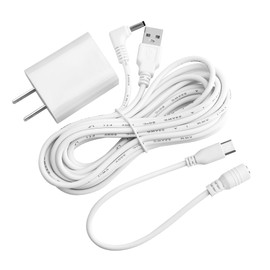 4m/13.1ft Power Adapter Compatible with Ring Stick Up Cam Battery/Plug-in 3rd Gen/2nd Gen & Ring Pan Tilt Stick Up Camera, Indoor/Outdoor Weatherproof Power Cord Charger, White