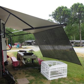 leaveshade RV Awning Sunshade Screen 8' X 19' 3'' (Fit for 20' Awning) Mesh Sun Shade Block UV Glare Motorhome Camping Trailer Awning Shadescreen Sunblocker Sunscreen - 3 Year Warranty (Black)