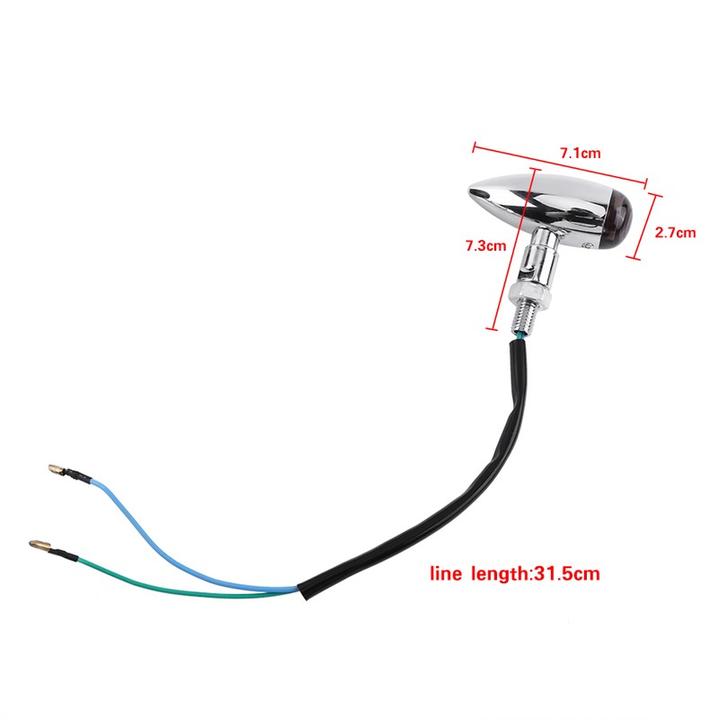 2pcs Motorcycle Bullet Amber LED Turn Signals Indicator Lighting Lamp
