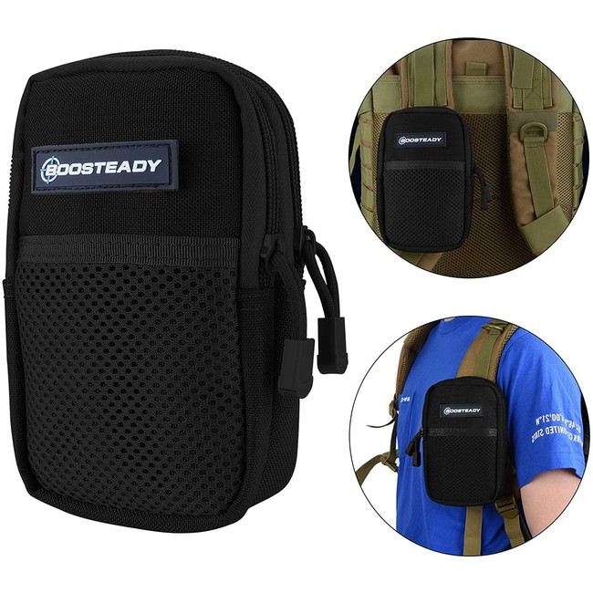 BOOSTEADY Backpack Strap Pouch, Smartphone Strap Pack, Backpack Attachment Bag for Hikers