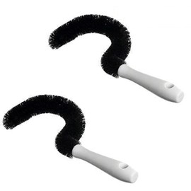 TrueCraftware- Set of 2 Curved Coffee Decanter Cleaning Brush Nylon Bristles with Plastic Handle- Nylon Brush Household Flexible Bottle Scourer for Decanters Goblets Glasses Cups