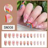 Press on Nails Almond Summer 24Pcs Glossy Full Cover Acrylic
