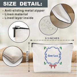 Nuckxy Unique Cosmetic Bag For Women, Dear Love Theme Greenery Cosmetic Bag, Birthday Gift For Friends,Sisters,Small Travel Cosmetic Bag, Women Decorations & Accessories - A12
