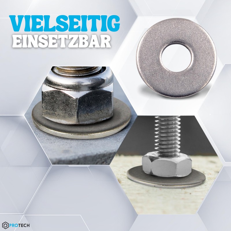 PROTECH Pack of 10 M18 Large Washers DIN 9021 Stainless