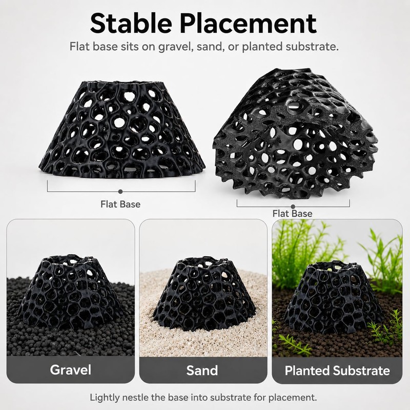Shrimp Cave 2-Pack, Volcano-Style Shrimp Hides