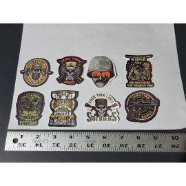 Lot of 8 PUSH YOUR LIMIT SOLDIERS SKULL FORCE SQUAD VETERANS Stickers  L84