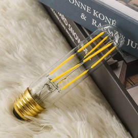 T10 Led Bulb, 8W Dimmable Led Tubular Bulbs, 75-100 Watt Equivalent,4000K Daylight, 850lm, Clear Glass, E26 Base Lamp Bulb, for Cabinet Display Cabinet etc,No Flicker,3 Pack.