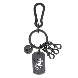 agnes b. Voyage Metal Plate Key Holder, Leather Version, With Shop Bag (Black)