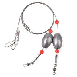 Egg Fishing Sinker Weight Rigs, 6pcs Flounder Rig Saltwater Bottom Rigs Stainless Steel Wire Leader with Egg Sinker Catfish Carolina Rigs Fishing Ready Rigs for Trout Drum Redfish Fishing 2OZ