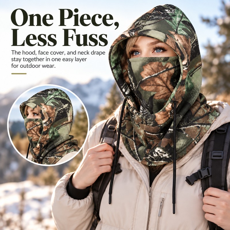 Fleece Balaclava for Winter Outdoor Use – Unisex Polyester Face