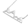 Spinningdaisy Handcrafted Brushed Metal Snow Mountain Necklace (Silver)